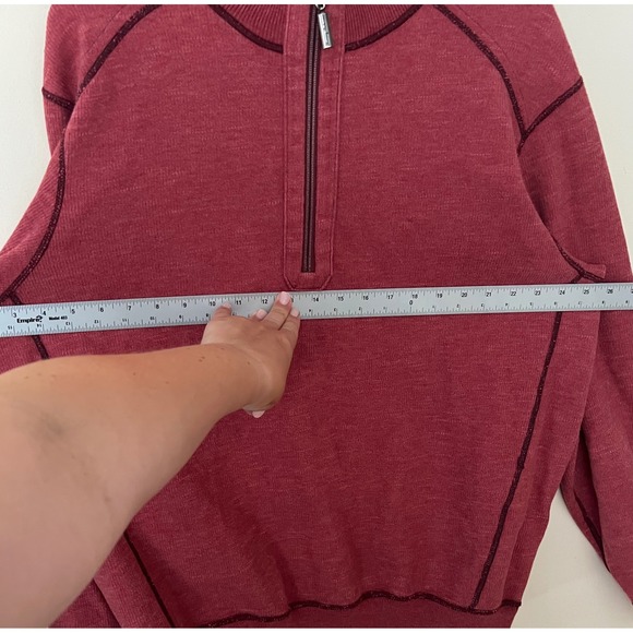 Tommy Bahama Flipside Reversible Half-Zip Sweatshirt Burgundy Red Outdoor EUC - Picture 8 of 10